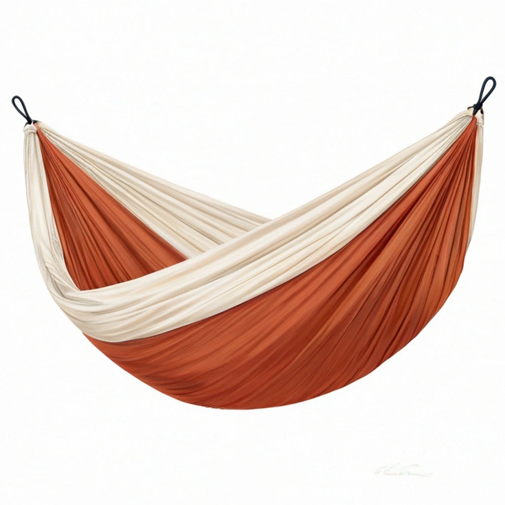 Amaca da giardino 270 x 150 cm in tessuto arancione e crema - sospesa