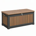 Cassapanca da esterno 120 x 60 x 65 cm in resina marrone/antracite - contenitore con coperchio chiudibile
